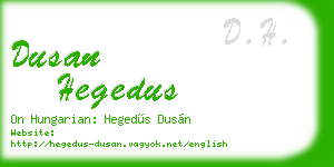 dusan hegedus business card